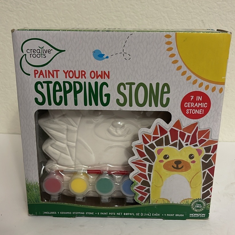 Creative Roots‎ Paint Your Own Stepping Stone Hedgehog Ceramic Kit 7 Inch NEW